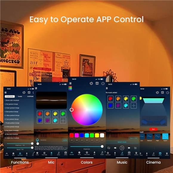 Sunset Lamp Projection,Not Only 21Colors Sunset Lights,180 Degree Rotation Light - Picture 3 of 6